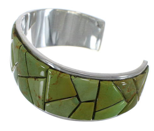 Southwestern Silver Turquoise Well-Built Cuff Bracelet CX49895
